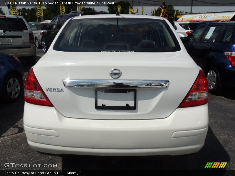 Fresh Powder White / Charcoal 2010 Nissan Versa 1.8 S Sedan