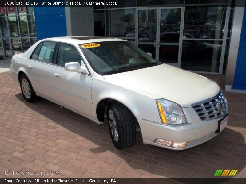White Diamond Tricoat / Cashmere/Cocoa 2008 Cadillac DTS