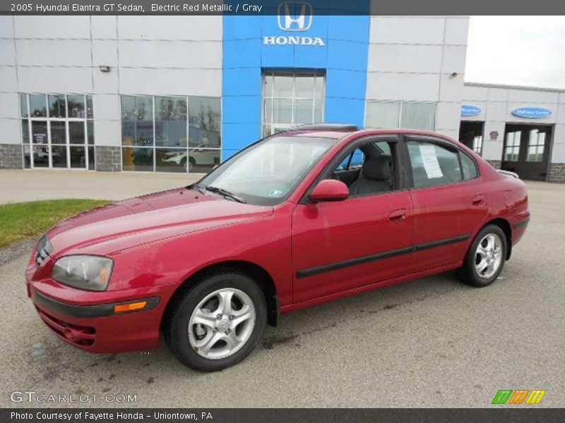 Electric Red Metallic / Gray 2005 Hyundai Elantra GT Sedan