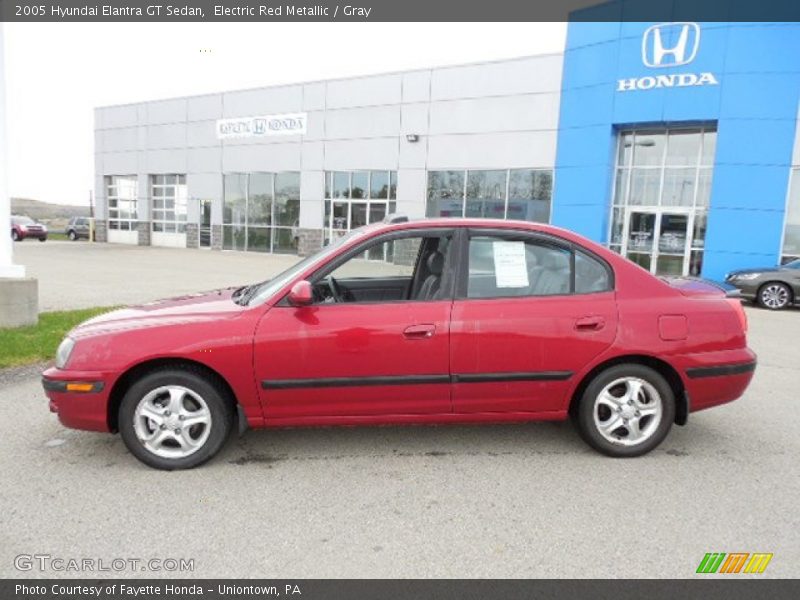 Electric Red Metallic / Gray 2005 Hyundai Elantra GT Sedan