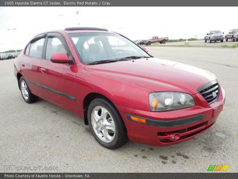 Electric Red Metallic / Gray 2005 Hyundai Elantra GT Sedan