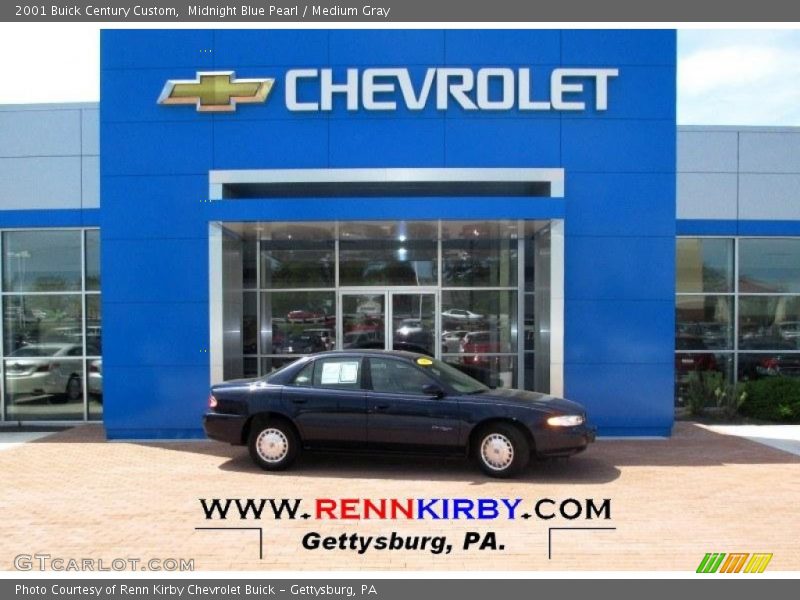 Midnight Blue Pearl / Medium Gray 2001 Buick Century Custom