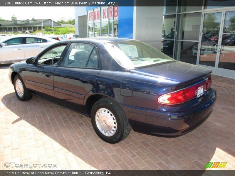 Midnight Blue Pearl / Medium Gray 2001 Buick Century Custom