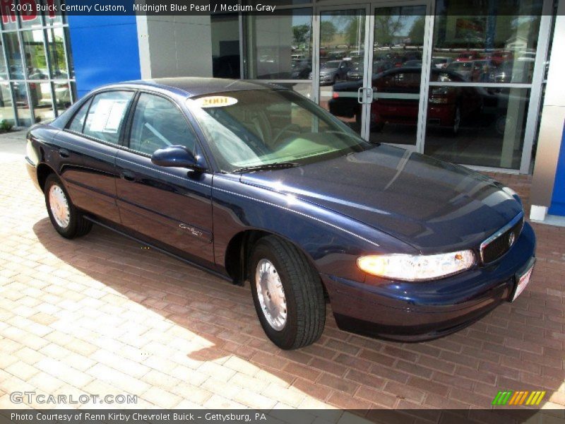 Midnight Blue Pearl / Medium Gray 2001 Buick Century Custom