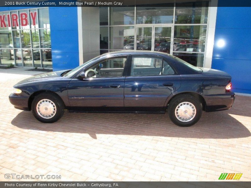 Midnight Blue Pearl / Medium Gray 2001 Buick Century Custom