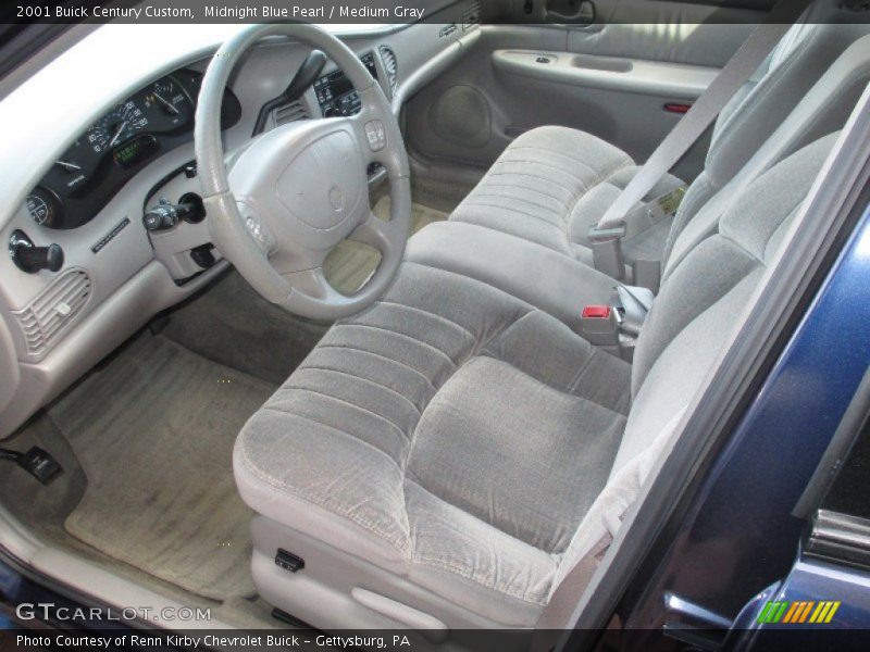 Midnight Blue Pearl / Medium Gray 2001 Buick Century Custom
