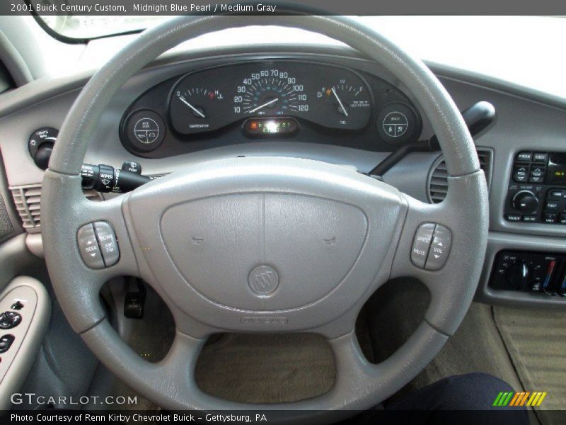 Midnight Blue Pearl / Medium Gray 2001 Buick Century Custom