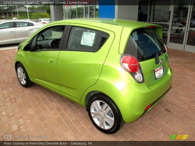 Jalapeno (Green) / Green/Green 2013 Chevrolet Spark LT