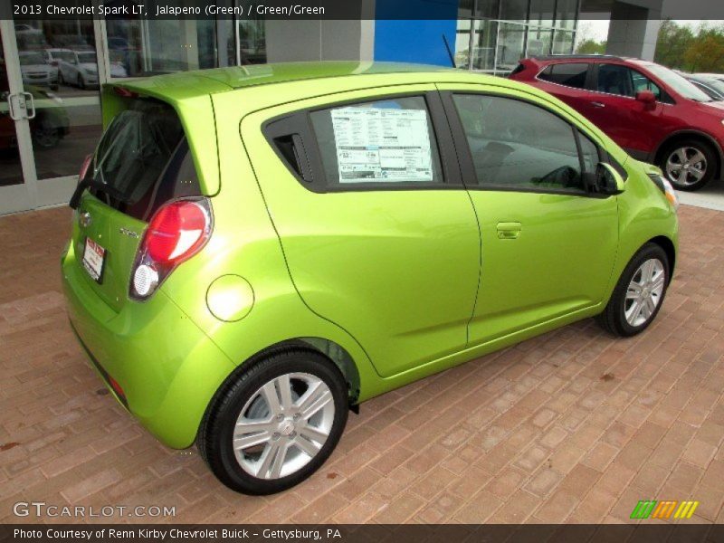 Jalapeno (Green) / Green/Green 2013 Chevrolet Spark LT