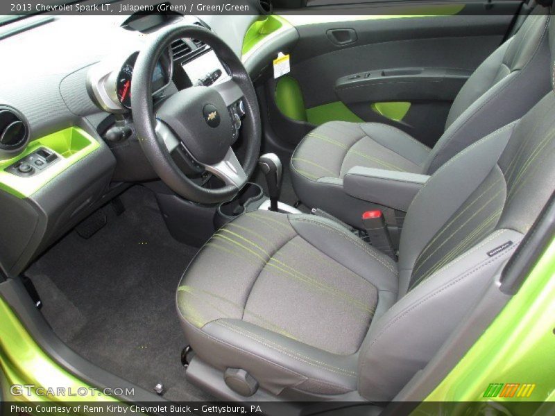 Jalapeno (Green) / Green/Green 2013 Chevrolet Spark LT