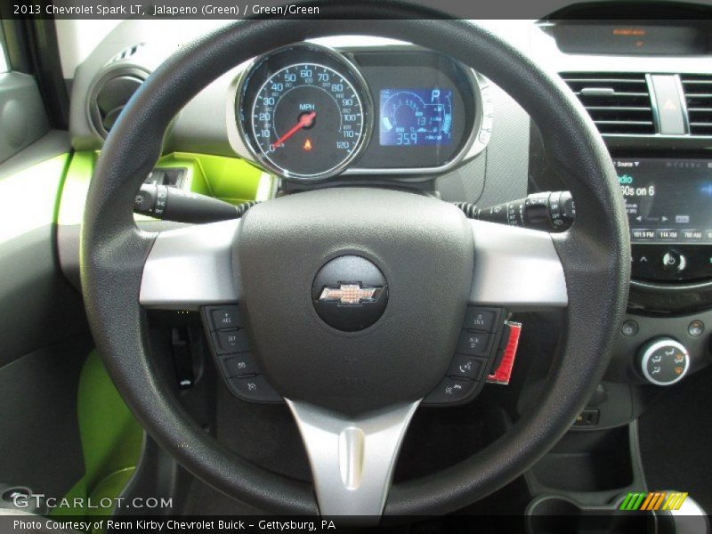 Jalapeno (Green) / Green/Green 2013 Chevrolet Spark LT