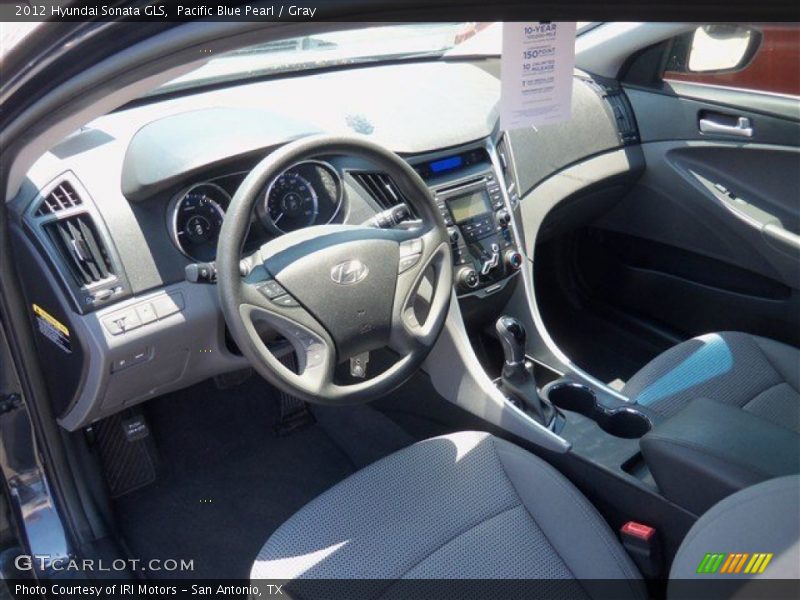 Pacific Blue Pearl / Gray 2012 Hyundai Sonata GLS