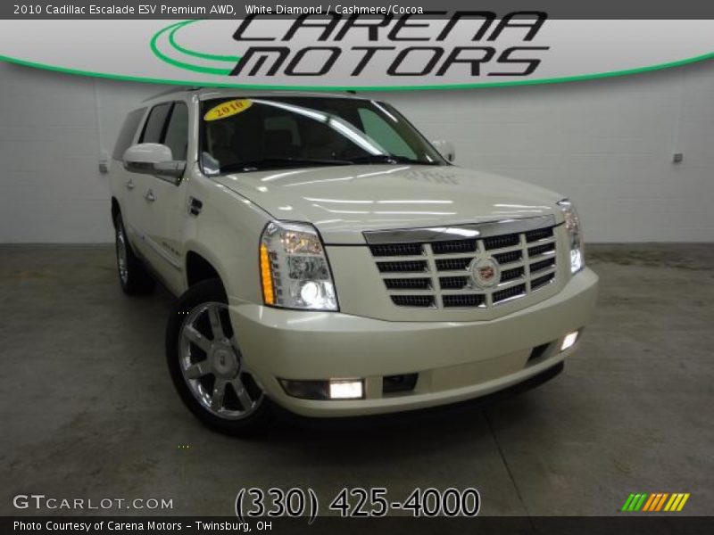 White Diamond / Cashmere/Cocoa 2010 Cadillac Escalade ESV Premium AWD