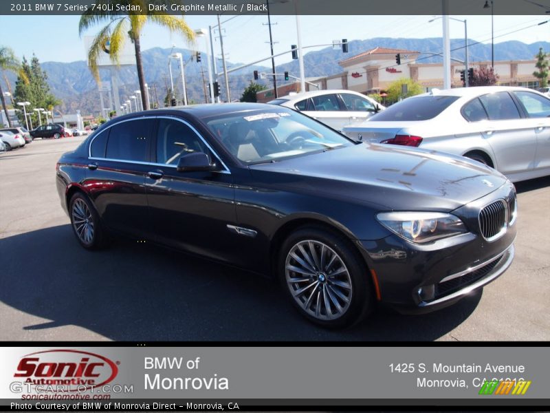 Dark Graphite Metallic / Black 2011 BMW 7 Series 740Li Sedan
