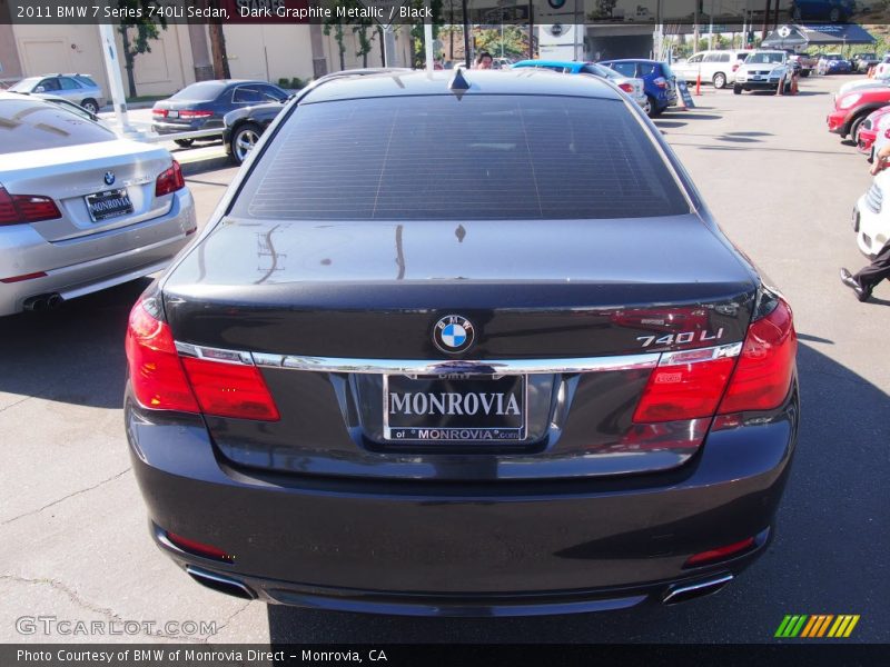 Dark Graphite Metallic / Black 2011 BMW 7 Series 740Li Sedan