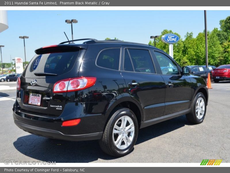Phantom Black Metallic / Gray 2011 Hyundai Santa Fe Limited