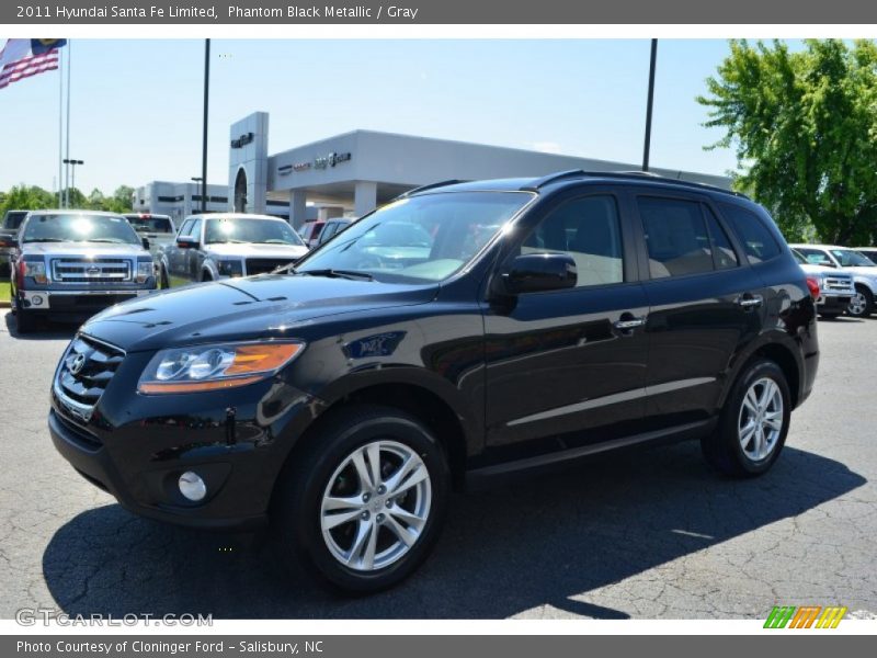 Phantom Black Metallic / Gray 2011 Hyundai Santa Fe Limited