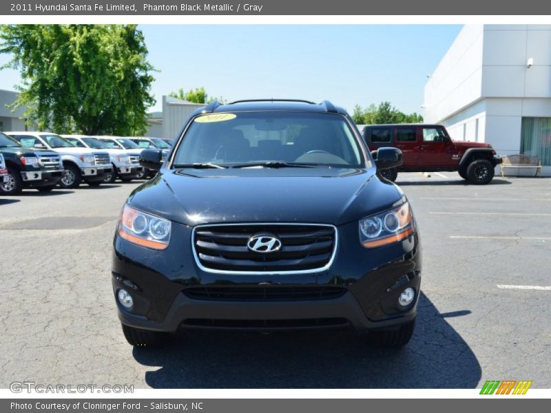 Phantom Black Metallic / Gray 2011 Hyundai Santa Fe Limited