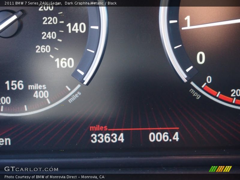 Dark Graphite Metallic / Black 2011 BMW 7 Series 740Li Sedan