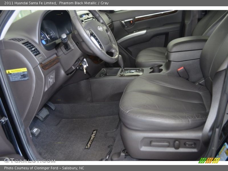 Phantom Black Metallic / Gray 2011 Hyundai Santa Fe Limited