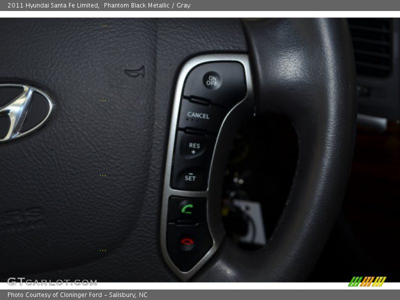 Phantom Black Metallic / Gray 2011 Hyundai Santa Fe Limited
