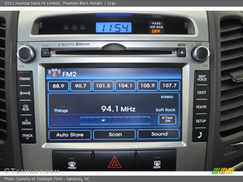 Phantom Black Metallic / Gray 2011 Hyundai Santa Fe Limited