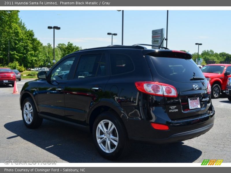 Phantom Black Metallic / Gray 2011 Hyundai Santa Fe Limited