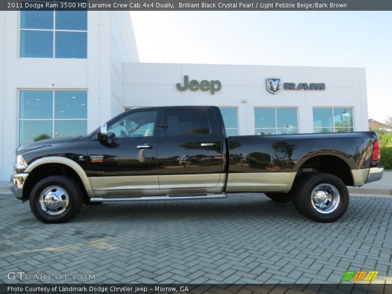 Brilliant Black Crystal Pearl / Light Pebble Beige/Bark Brown 2011 Dodge Ram 3500 HD Laramie Crew Cab 4x4 Dually