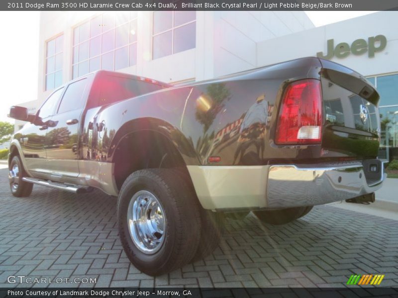 Brilliant Black Crystal Pearl / Light Pebble Beige/Bark Brown 2011 Dodge Ram 3500 HD Laramie Crew Cab 4x4 Dually