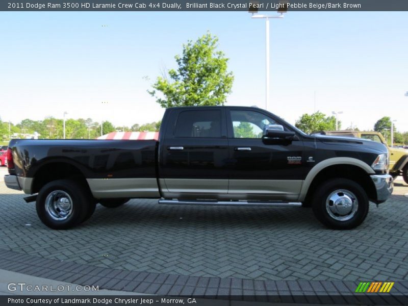 Brilliant Black Crystal Pearl / Light Pebble Beige/Bark Brown 2011 Dodge Ram 3500 HD Laramie Crew Cab 4x4 Dually