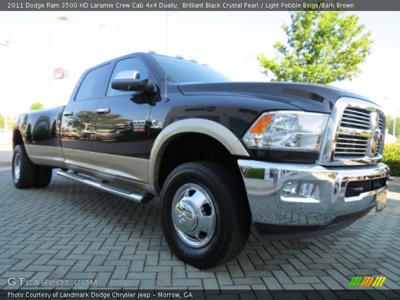 Brilliant Black Crystal Pearl / Light Pebble Beige/Bark Brown 2011 Dodge Ram 3500 HD Laramie Crew Cab 4x4 Dually