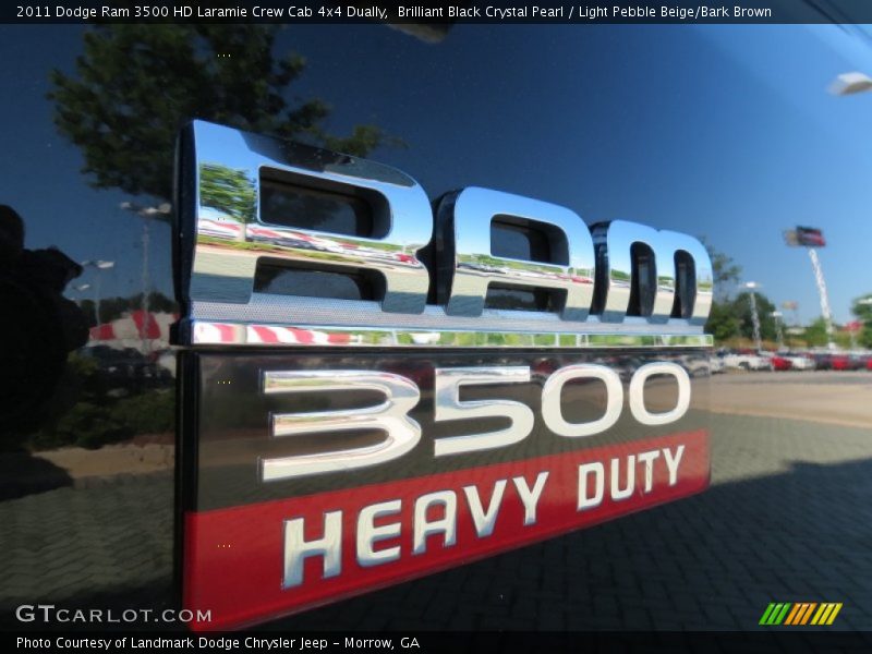 Brilliant Black Crystal Pearl / Light Pebble Beige/Bark Brown 2011 Dodge Ram 3500 HD Laramie Crew Cab 4x4 Dually
