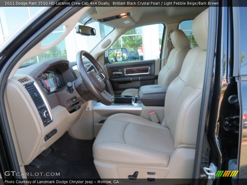 Brilliant Black Crystal Pearl / Light Pebble Beige/Bark Brown 2011 Dodge Ram 3500 HD Laramie Crew Cab 4x4 Dually