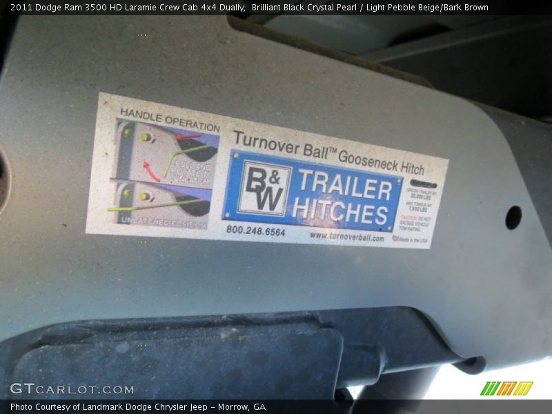 Brilliant Black Crystal Pearl / Light Pebble Beige/Bark Brown 2011 Dodge Ram 3500 HD Laramie Crew Cab 4x4 Dually