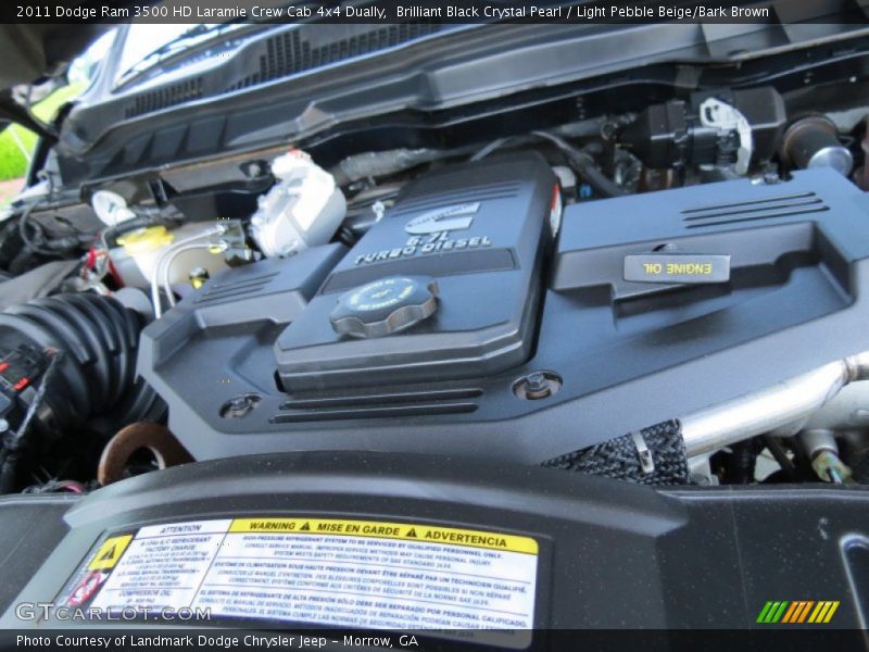 Brilliant Black Crystal Pearl / Light Pebble Beige/Bark Brown 2011 Dodge Ram 3500 HD Laramie Crew Cab 4x4 Dually