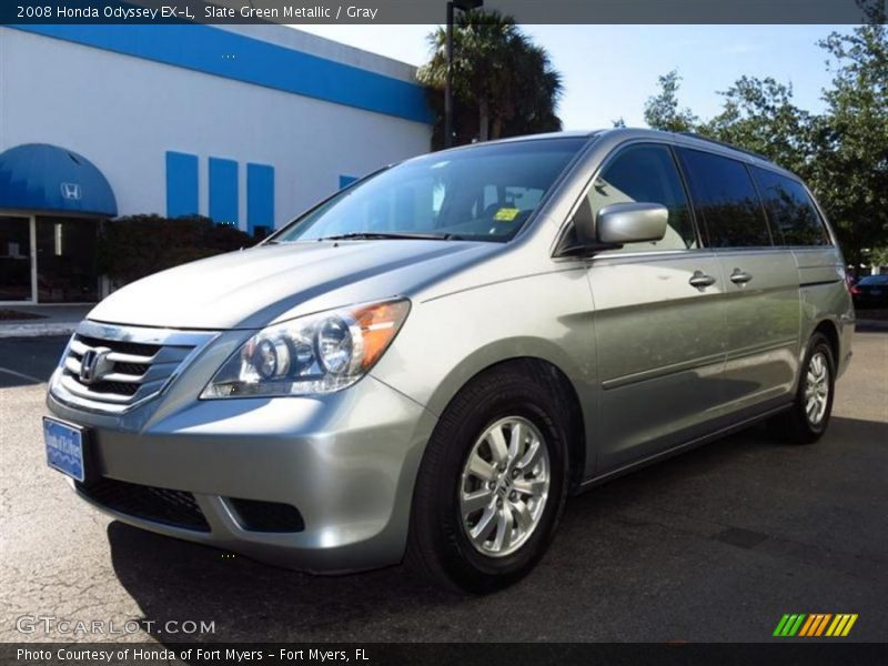 Slate Green Metallic / Gray 2008 Honda Odyssey EX-L