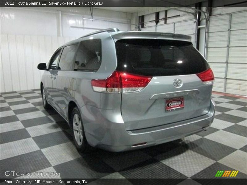 Silver Sky Metallic / Light Gray 2012 Toyota Sienna LE
