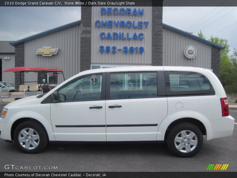 Stone White / Dark Slate Gray/Light Shale 2010 Dodge Grand Caravan C/V
