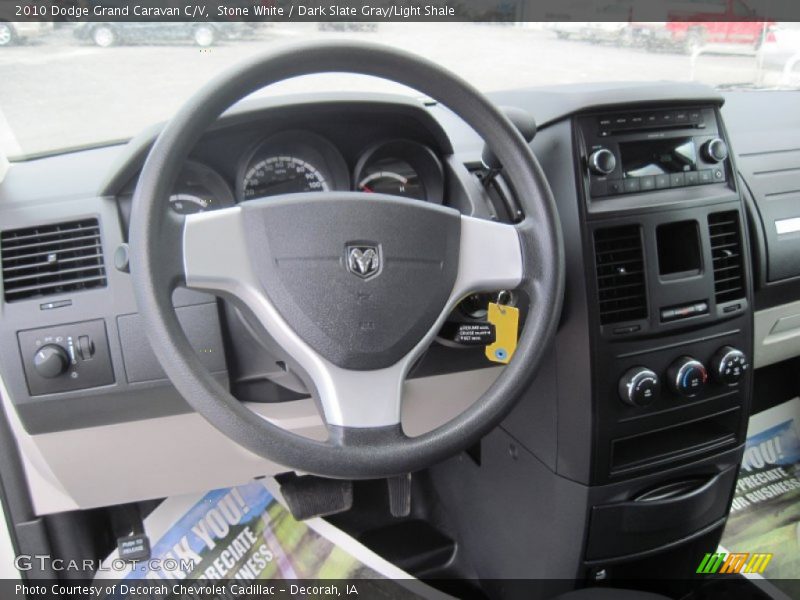 Stone White / Dark Slate Gray/Light Shale 2010 Dodge Grand Caravan C/V
