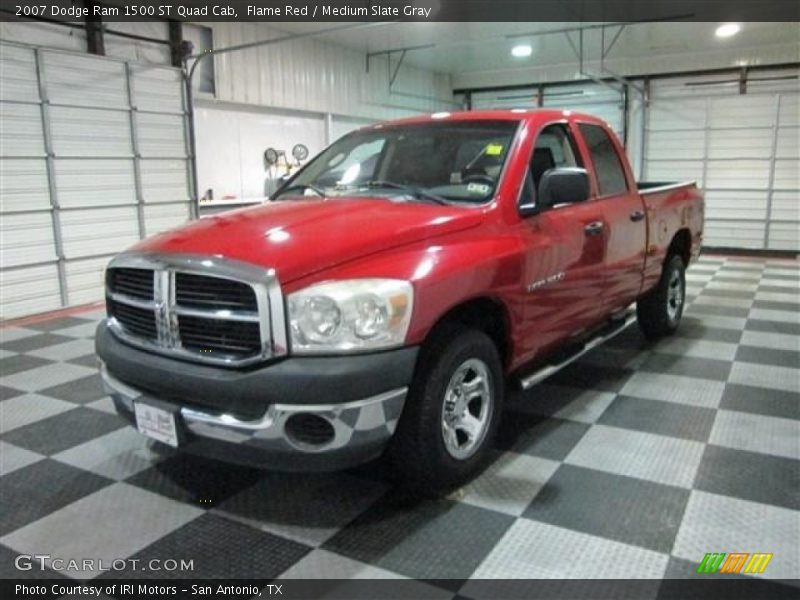 Flame Red / Medium Slate Gray 2007 Dodge Ram 1500 ST Quad Cab