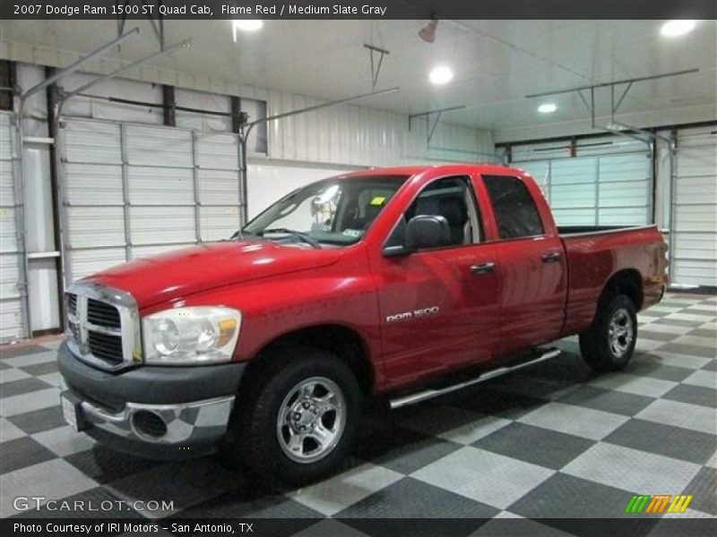 Flame Red / Medium Slate Gray 2007 Dodge Ram 1500 ST Quad Cab