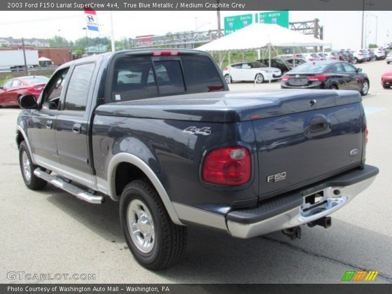 True Blue Metallic / Medium Graphite Grey 2003 Ford F150 Lariat SuperCrew 4x4