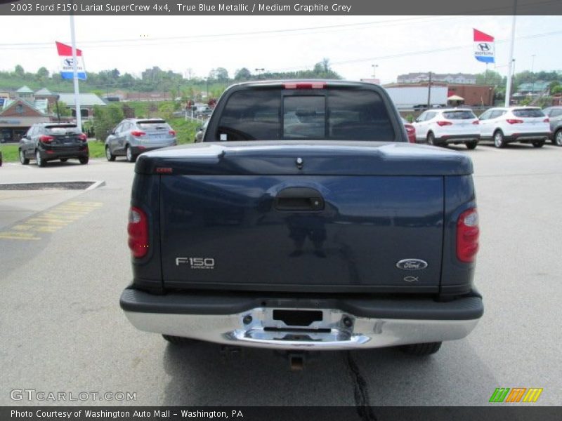 True Blue Metallic / Medium Graphite Grey 2003 Ford F150 Lariat SuperCrew 4x4