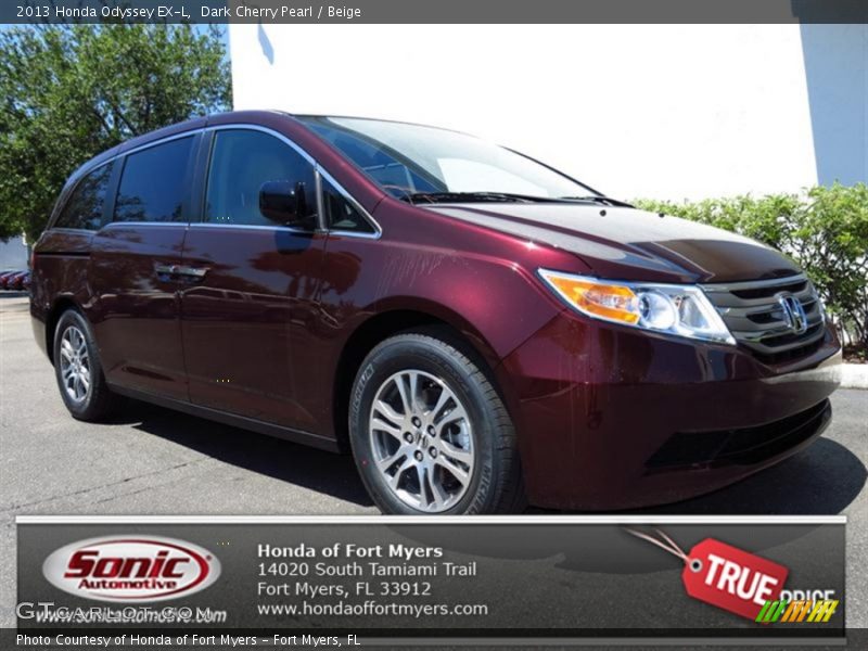 Dark Cherry Pearl / Beige 2013 Honda Odyssey EX-L