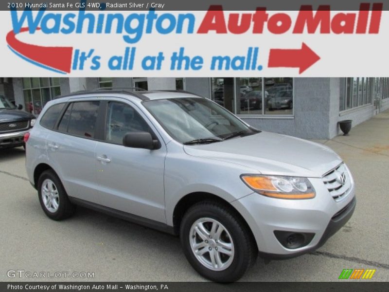 Radiant Silver / Gray 2010 Hyundai Santa Fe GLS 4WD