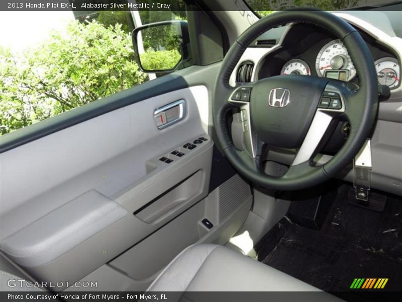 Alabaster Silver Metallic / Gray 2013 Honda Pilot EX-L