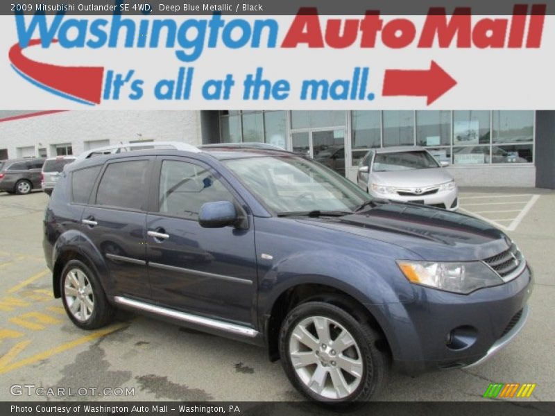 Deep Blue Metallic / Black 2009 Mitsubishi Outlander SE 4WD