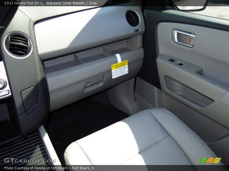 Alabaster Silver Metallic / Gray 2013 Honda Pilot EX-L