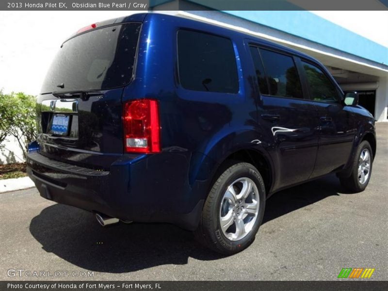 Obsidian Blue Pearl / Gray 2013 Honda Pilot EX