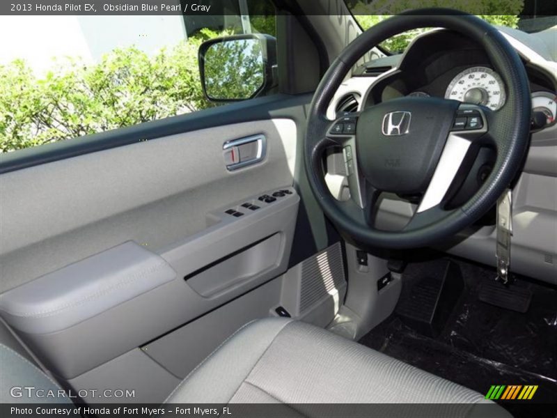 Obsidian Blue Pearl / Gray 2013 Honda Pilot EX